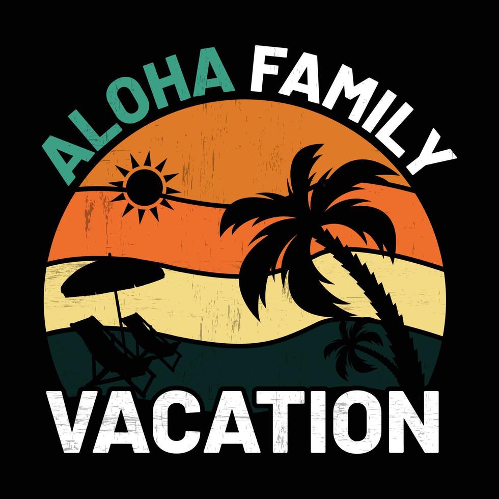 aloha familia vacaciones Hola verano vector