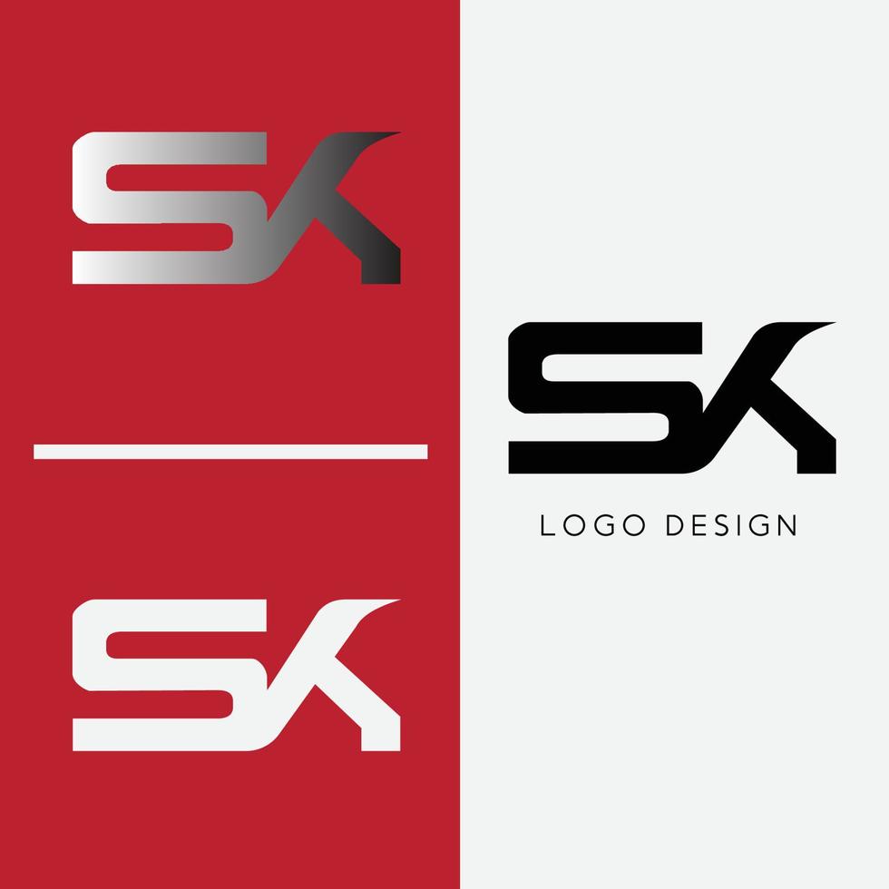 SK initial  letter logo vector