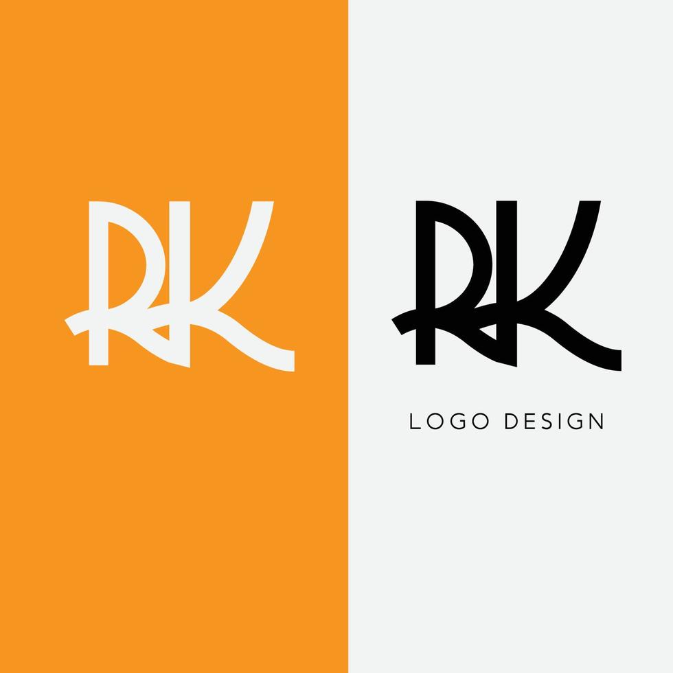 rk inicial logo diseño vector