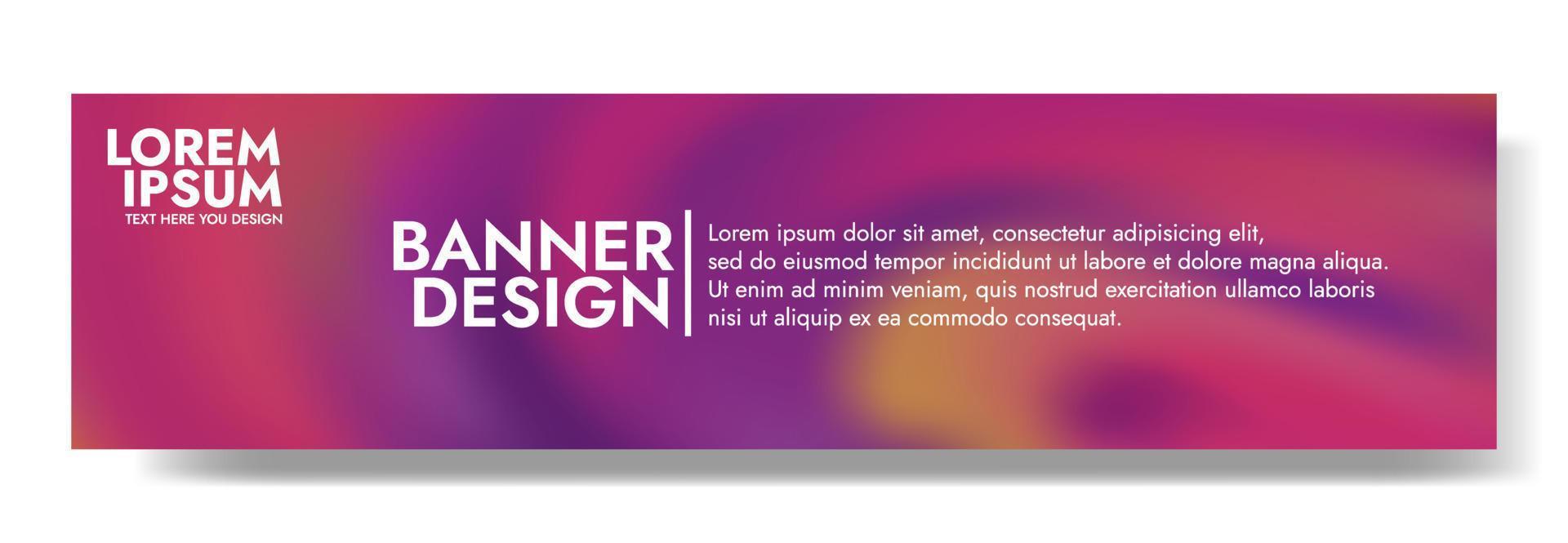 Abstract violet yellow and red Gradient mesh Banner Template. vector