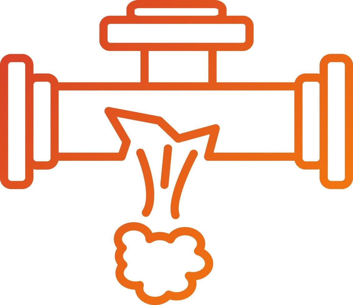 Gas Pipe Leak Icon Style vector