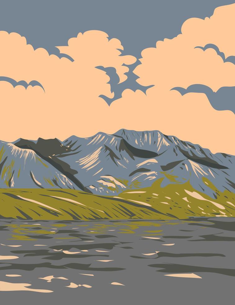 Naatsihchoh National Park Reserve in Northwest Territories Canada WPA Poster Art vector