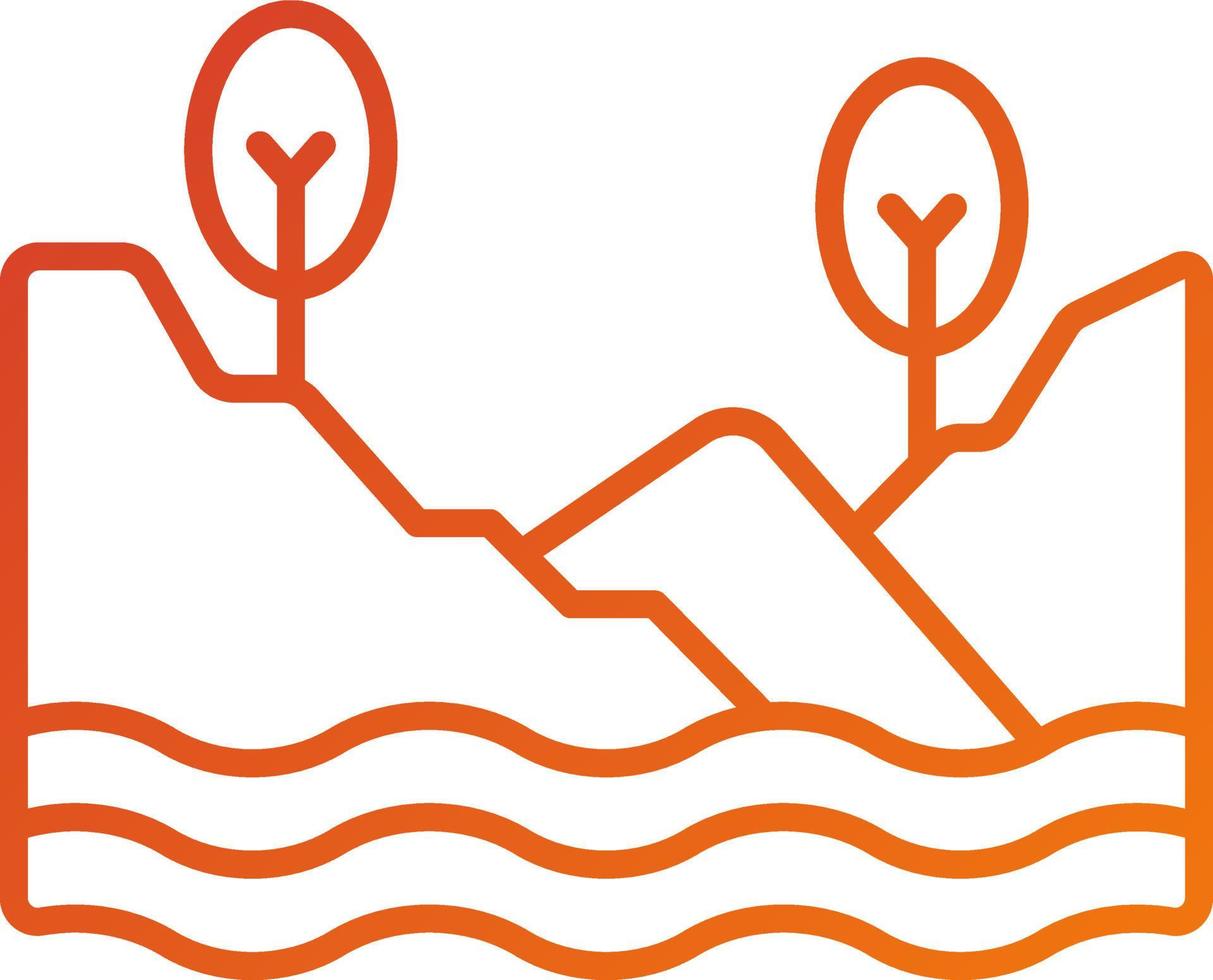 Lake Icon Style vector