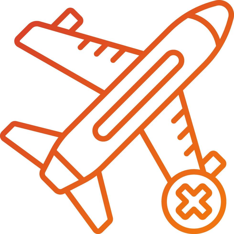 Cancelled Flight Icon Style vector