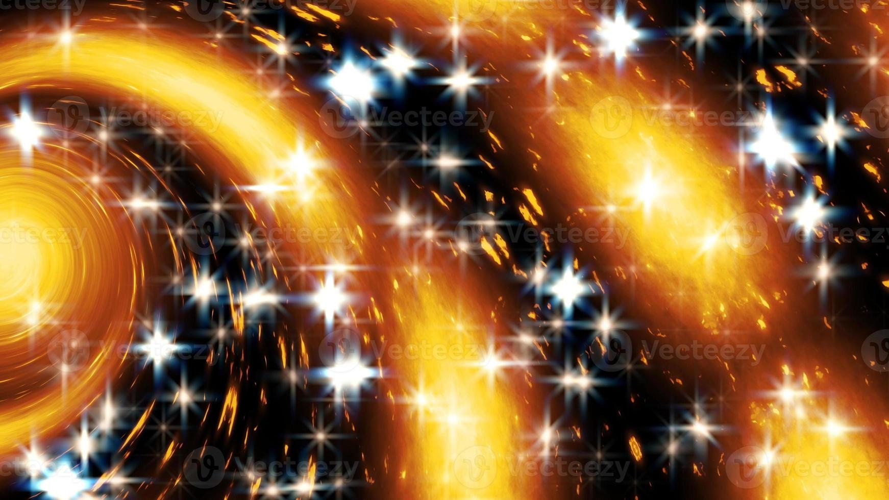 Orange color sun glow spin in white glitter photo