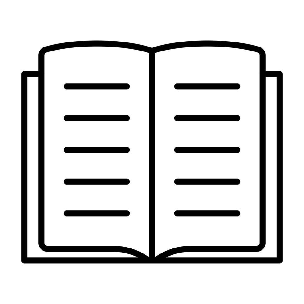 icono de vector de libro abierto