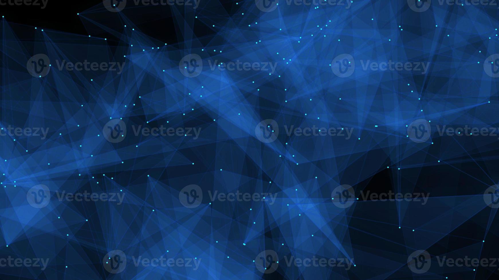 Blue shining triangle plexus shape glowing digital, futuristic background photo