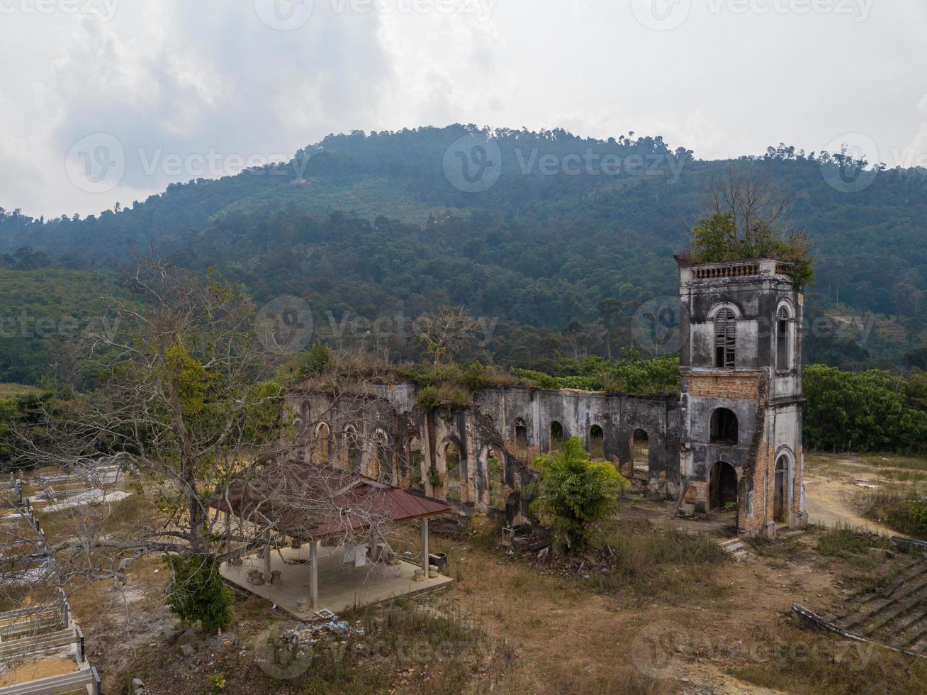 Aerial view Church of the Sacred Heart of Jesus photo