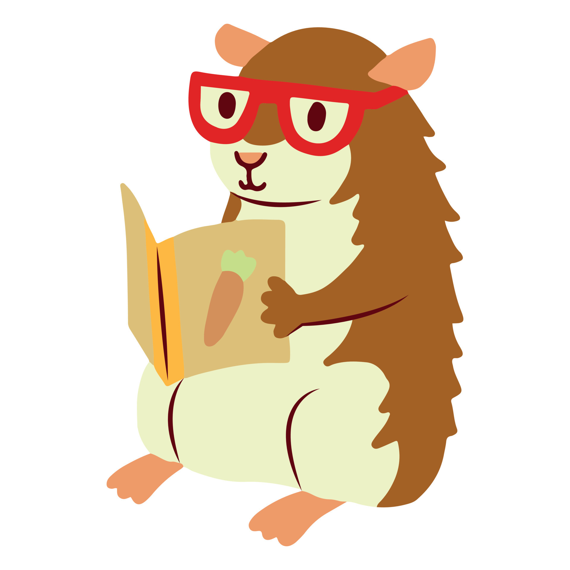 Reading Guinea Pig Flat 21648849 Vector Art at Vecteezy