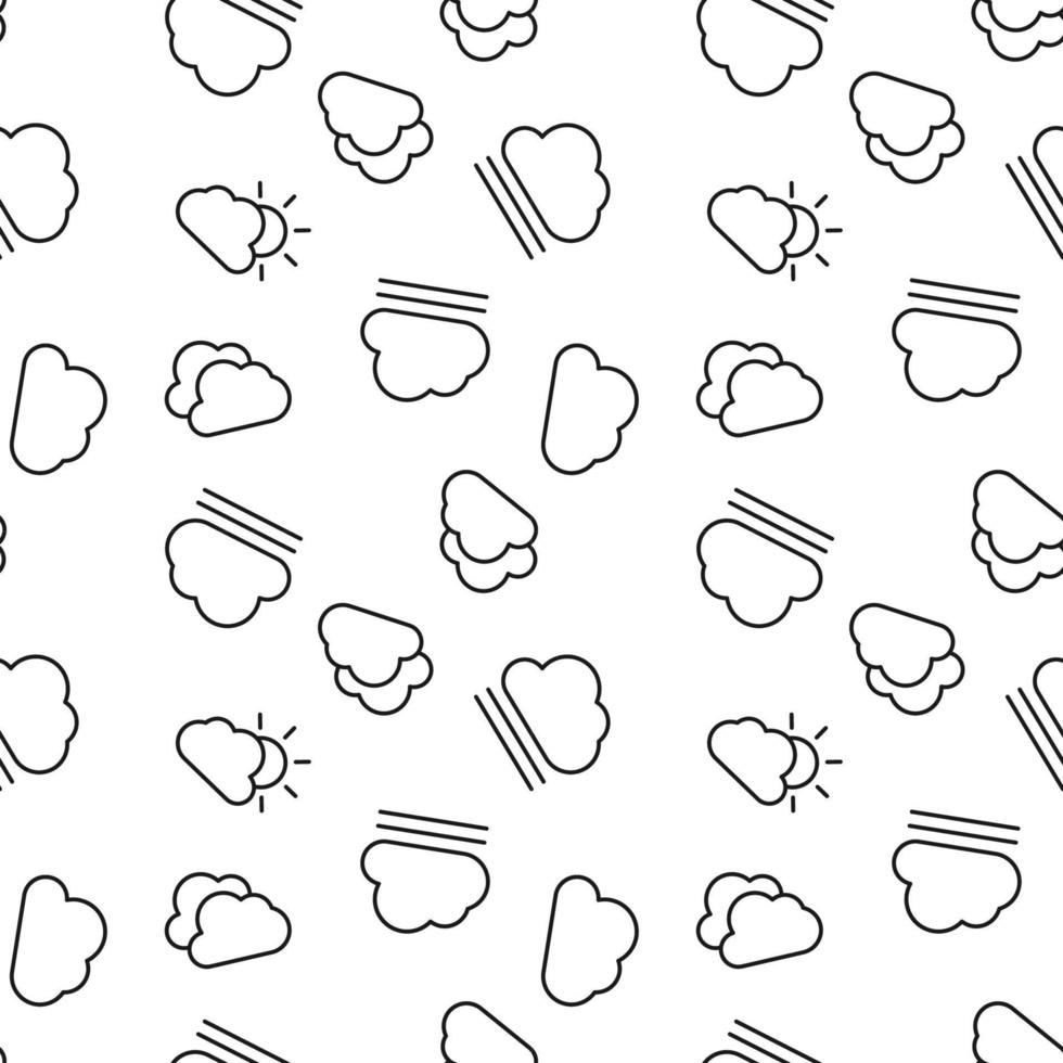 Seamless monochrome repeating pattern of symbols of sun and rain vector