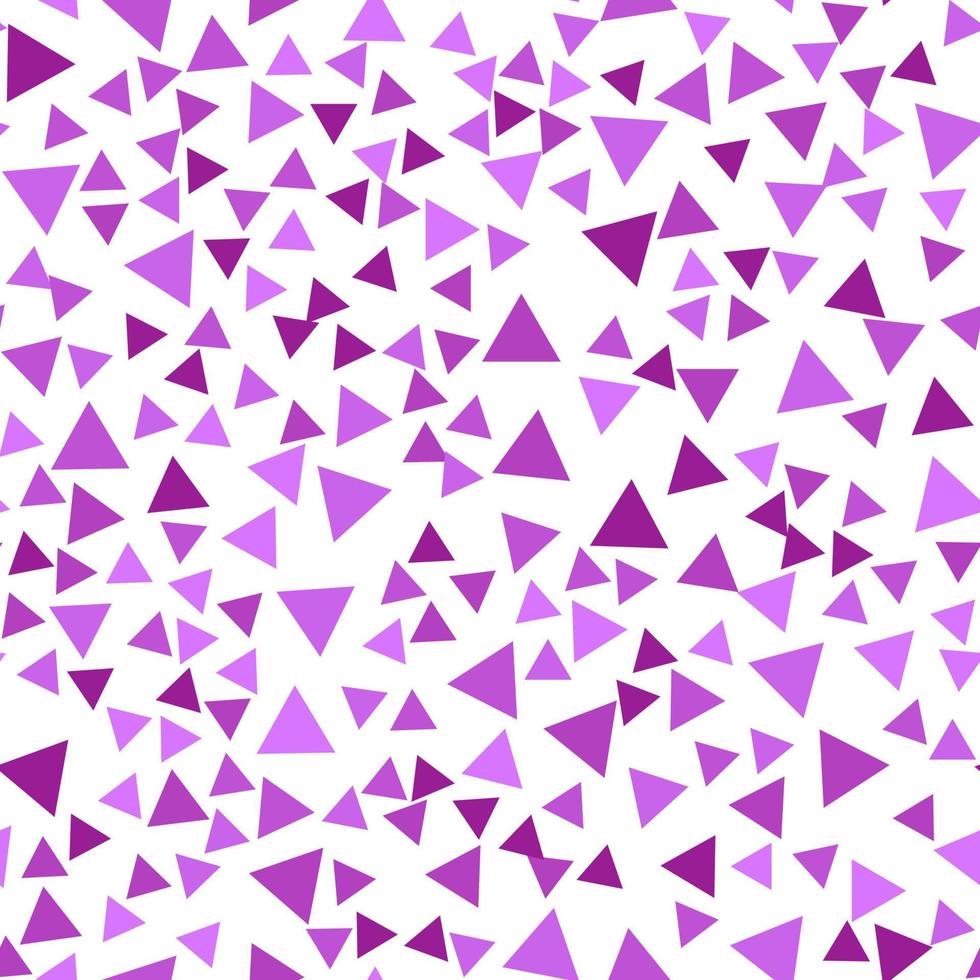 Geometric seamless pattern of small triangles in various shades of purple color for textile, paper and other surfaces vector