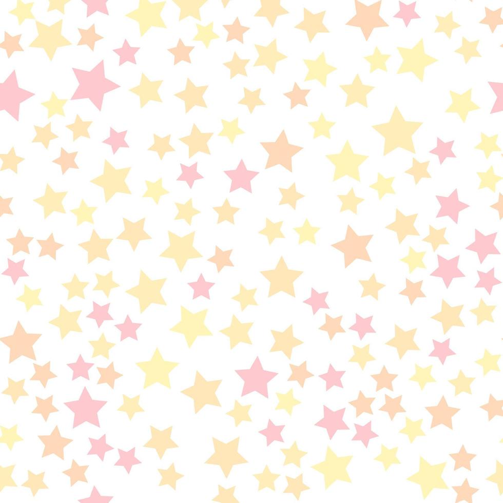 Seamless repeating pattern of small yellow and pink stars for fabric, textile, papers and other various surfaces vector