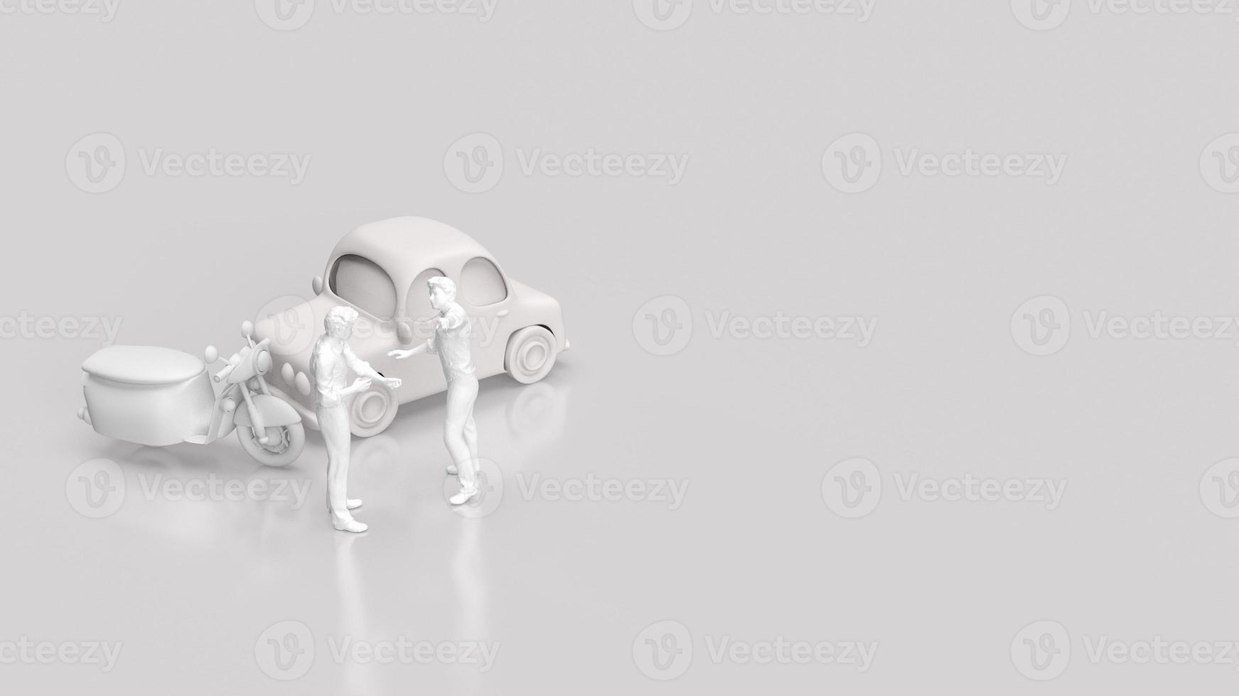 Accident car and bike for insurance concept 3d rendering photo
