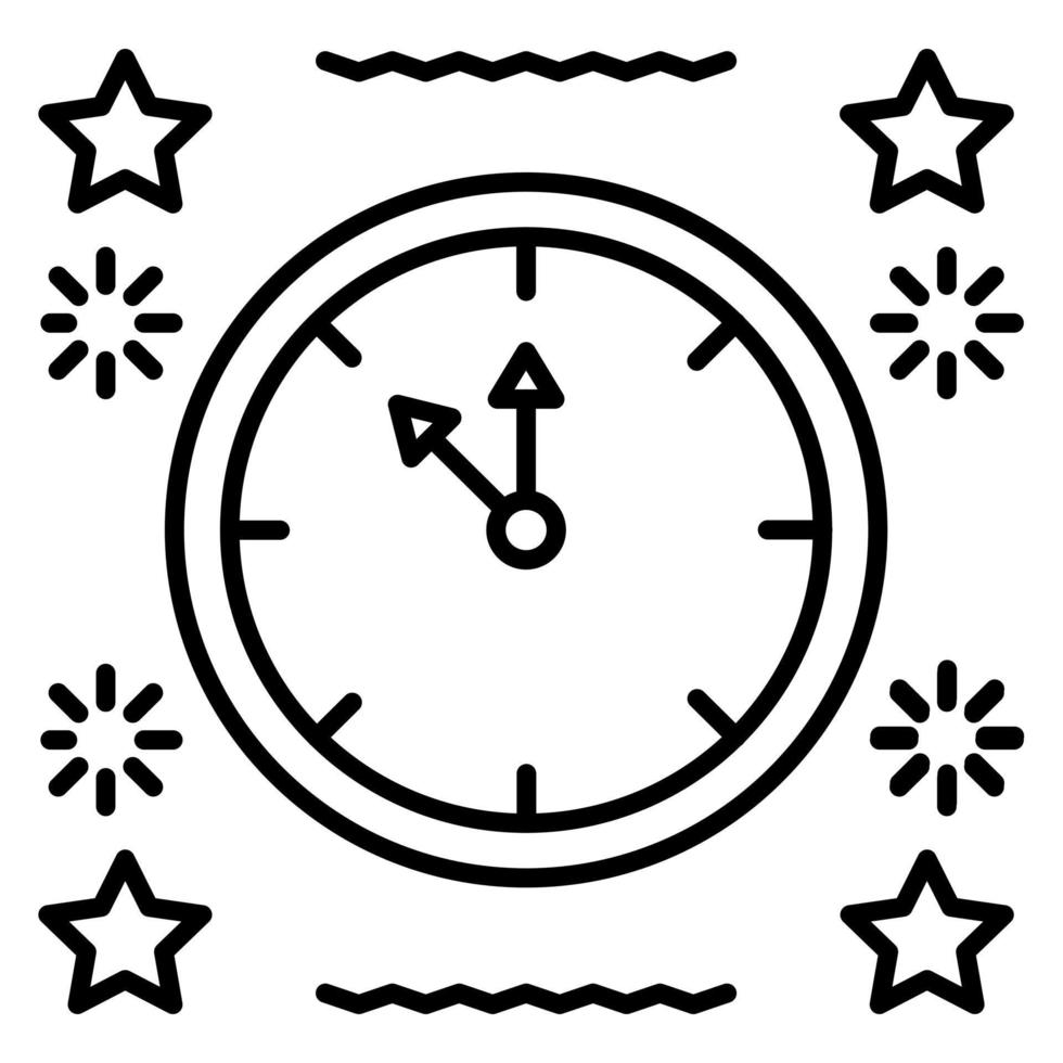 New Year Clock vector icon