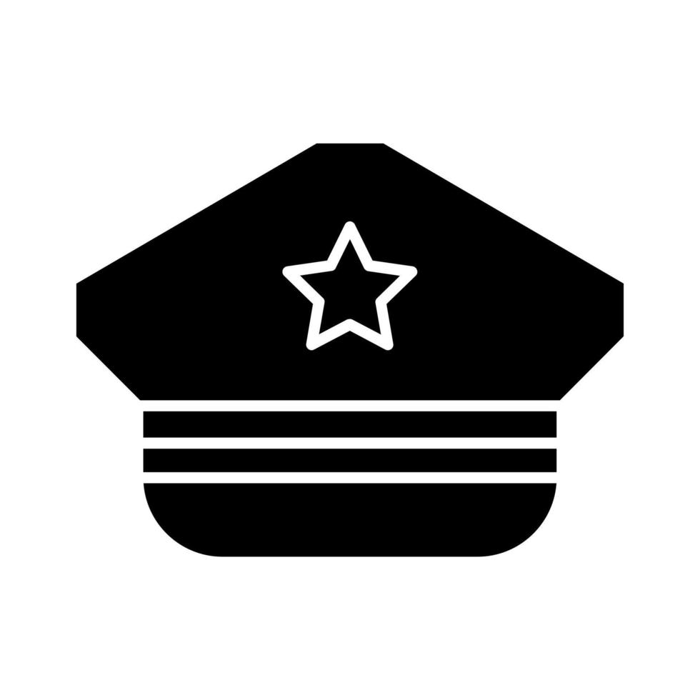 icono de vector de sombrero militar