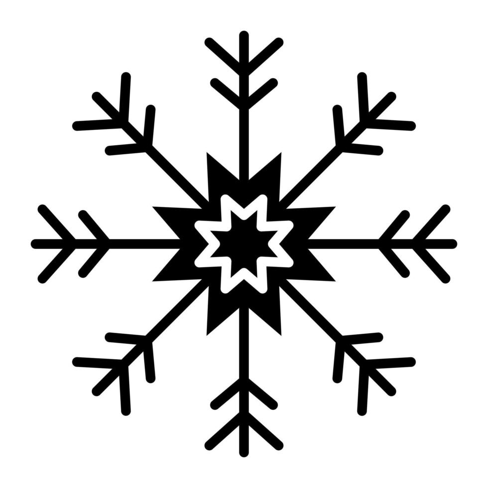 icono de vector de copo de nieve