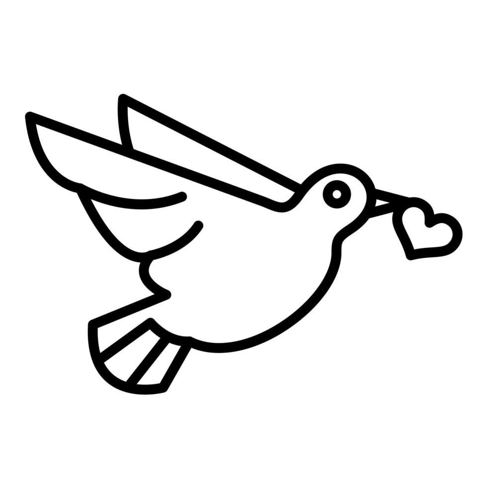 Dove with Heart vector icon