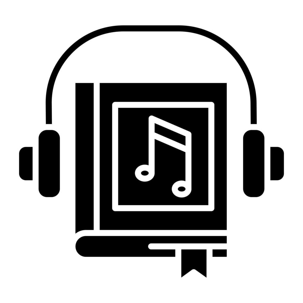 icono de vector de libro de audio