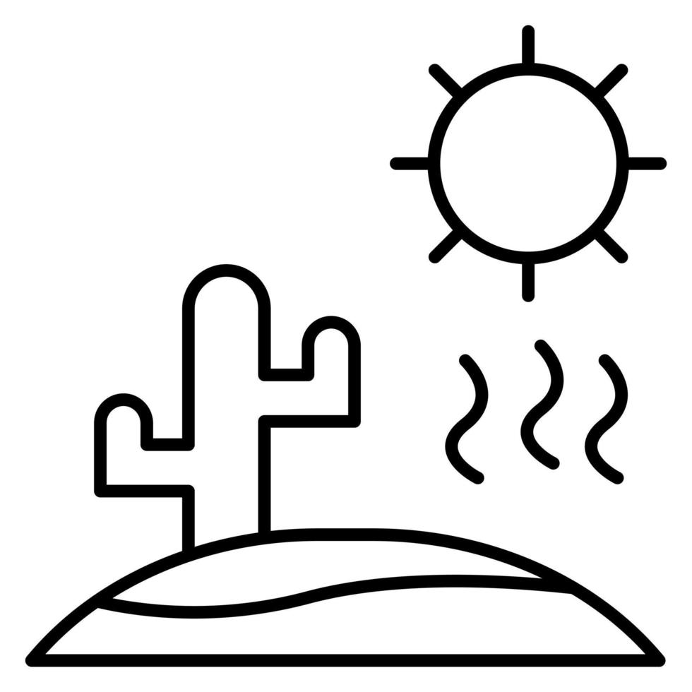 Desierto calor vector icono
