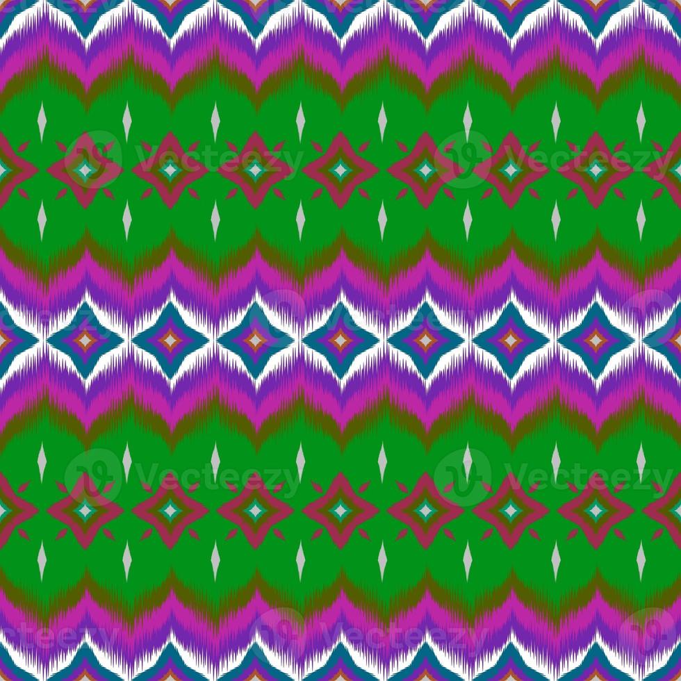 Ikat geometric folklore ornament, Tribal ethnic texture. Seamless striped pattern in Aztec style, Figure tribal embroidery, Scandinavian, Ikat pattern photo