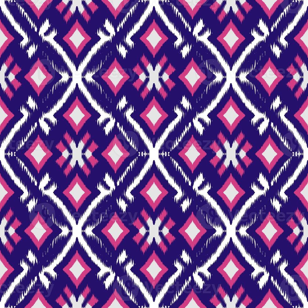 Ikat geometric folklore ornament, Tribal ethnic texture. Seamless striped pattern in Aztec style, Figure tribal embroidery, Scandinavian, Ikat pattern photo