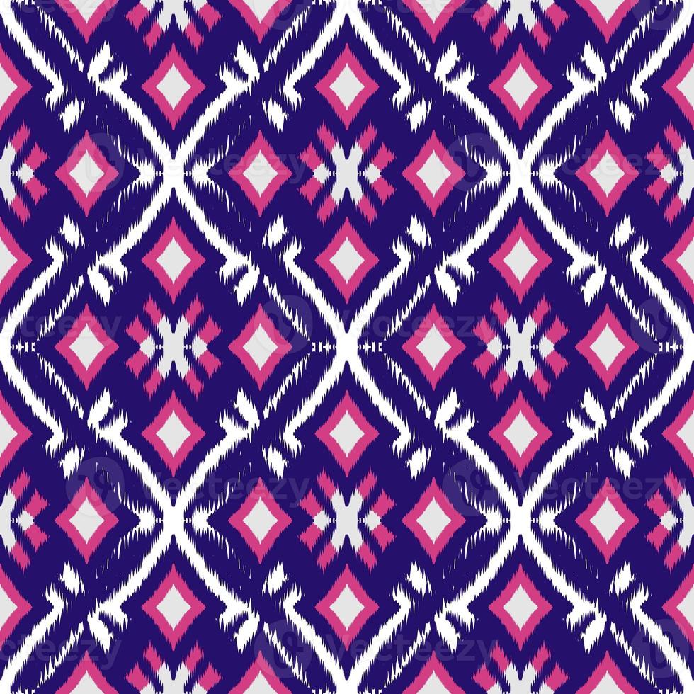 Ikat geometric folklore ornament, Tribal ethnic texture. Seamless striped pattern in Aztec style, Figure tribal embroidery, Scandinavian, Ikat pattern photo