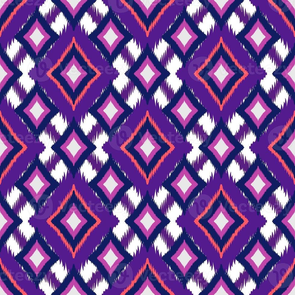 Ikat geometric folklore ornament, Tribal ethnic texture. Seamless striped pattern in Aztec style, Figure tribal embroidery, Scandinavian, Ikat pattern photo