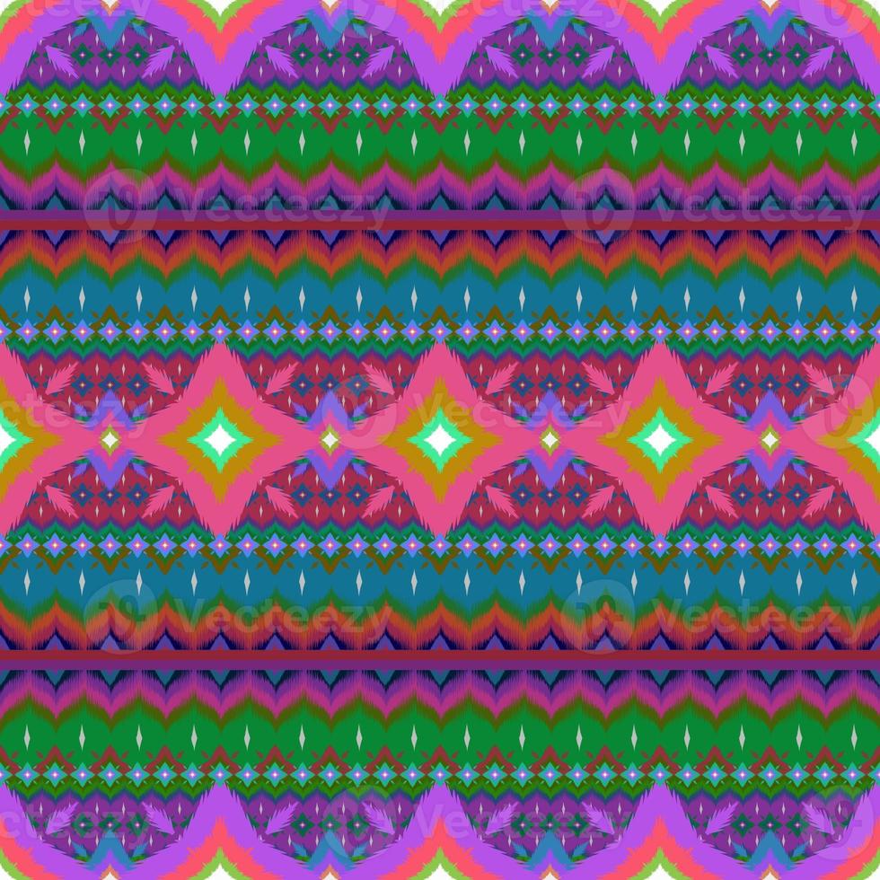 Ikat geometric folklore ornament, Tribal ethnic texture. Seamless striped pattern in Aztec style, Figure tribal embroidery, Scandinavian, Ikat pattern photo