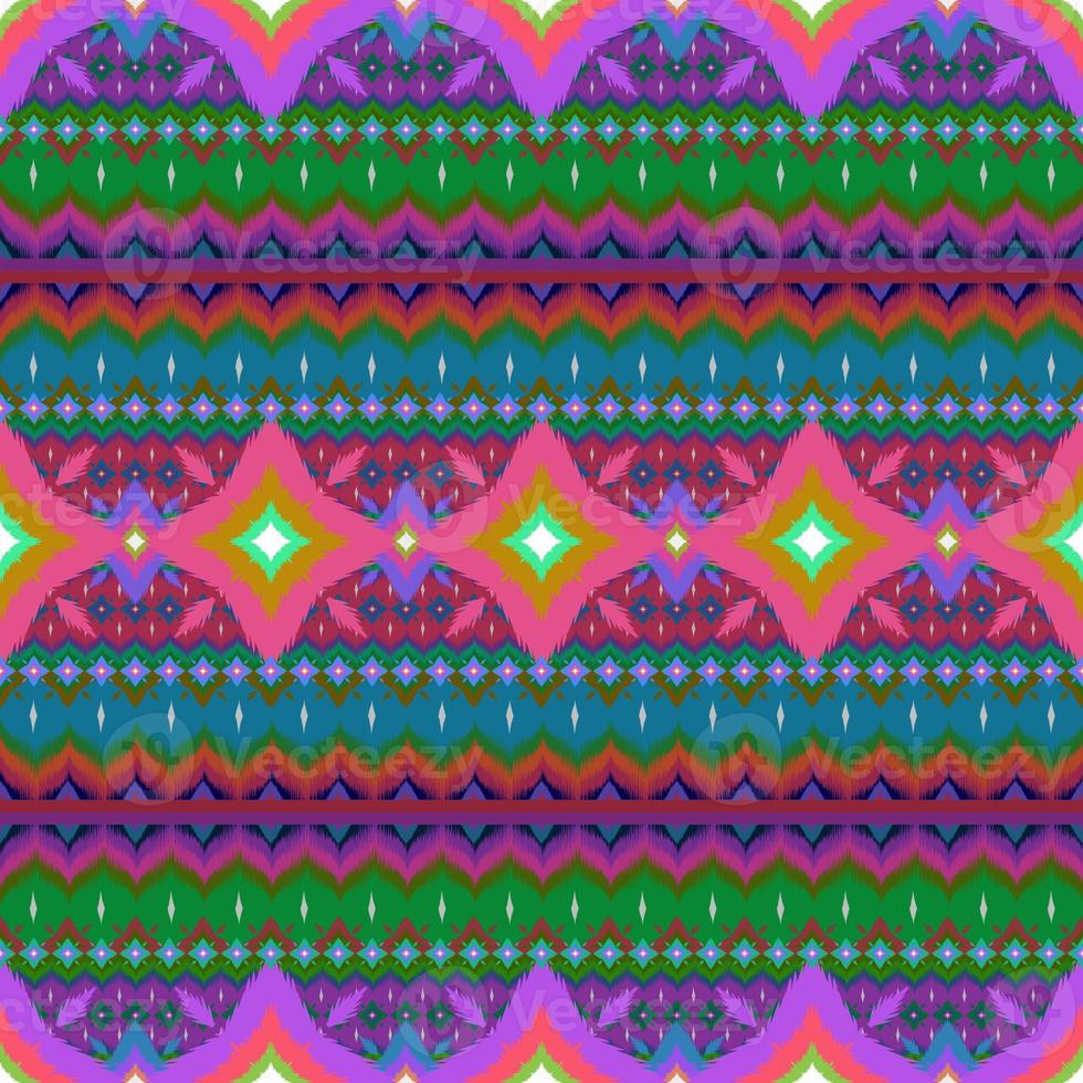 Ikat geometric folklore ornament, Tribal ethnic texture. Seamless striped pattern in Aztec style, Figure tribal embroidery, Scandinavian, Ikat pattern photo