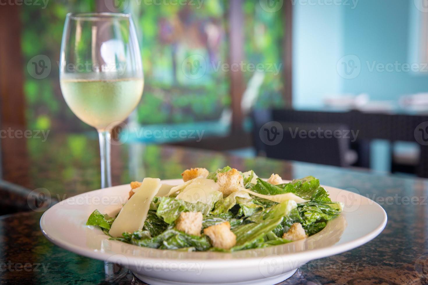 Caesar Salad with Wine photo