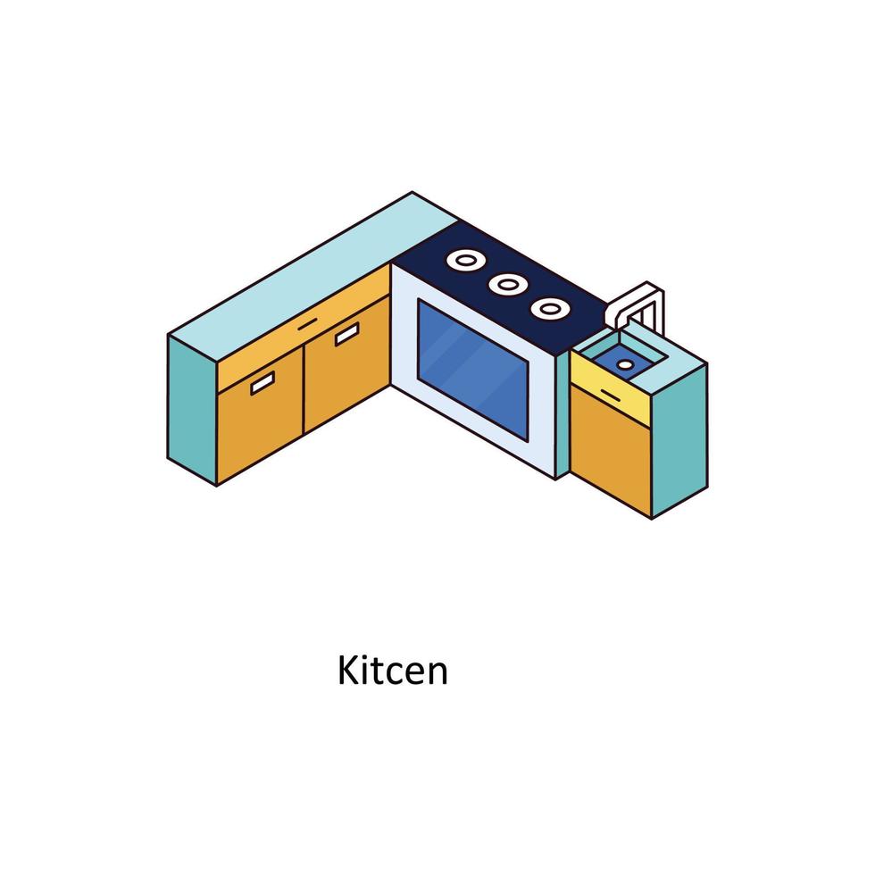Kitchen Vector Isometric Icons. Simple stock illustration stock