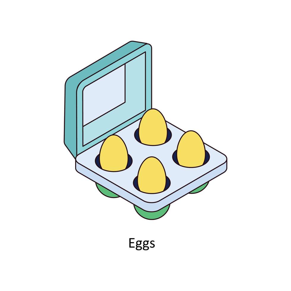Eggs Vector Isometric Icons. Simple stock illustration stock