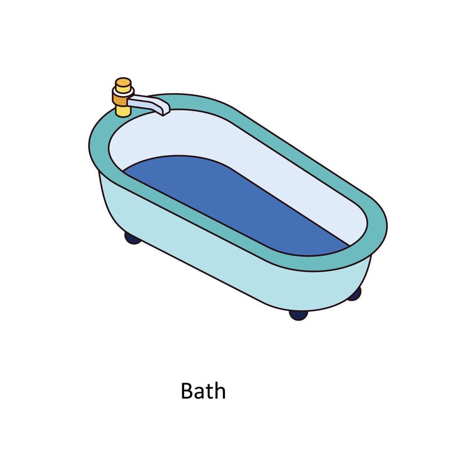 bañera vector isométrica iconos sencillo valores ilustración valores