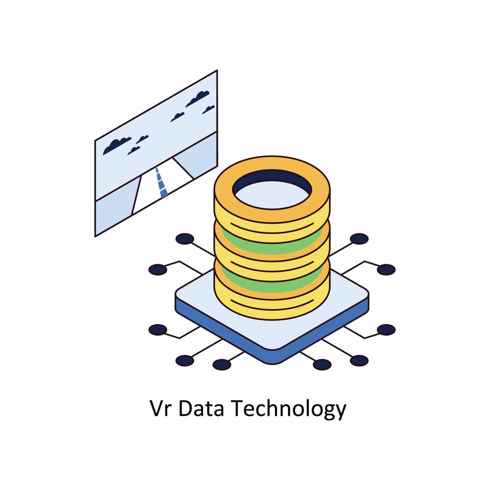 VR Data Technology Vector Isometric  Icons. Simple stock illustration stock