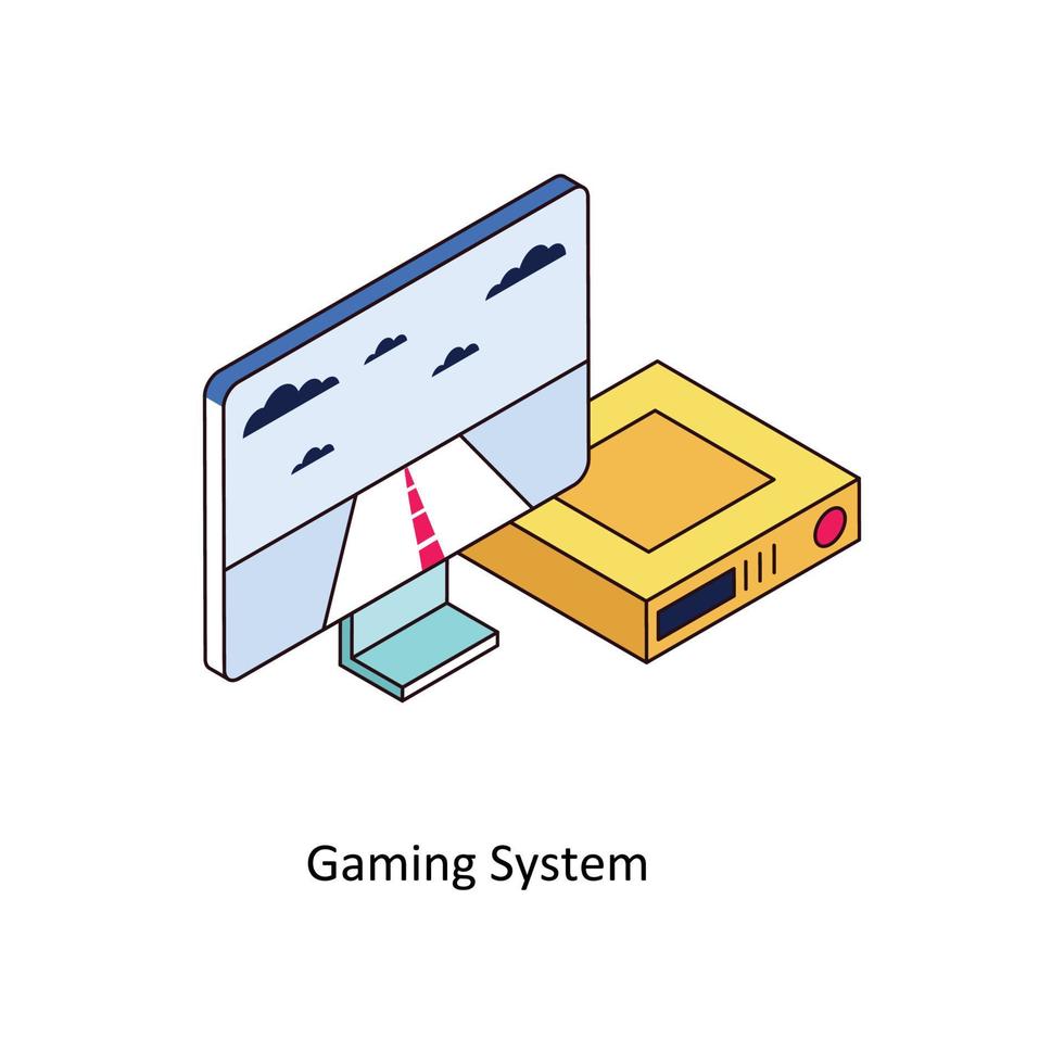 Gaming System Vector Isometric  Icons. Simple stock illustration stock