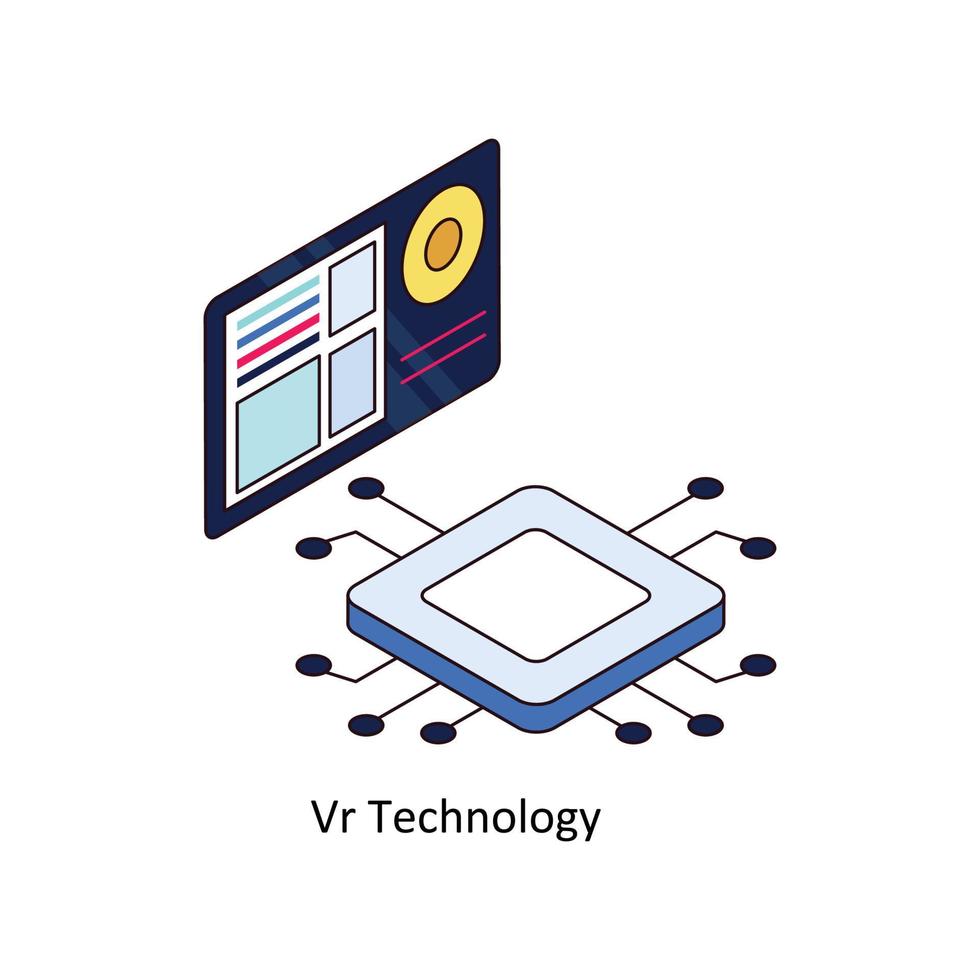 VR Technology Vector Isometric  Icons. Simple stock illustration stock