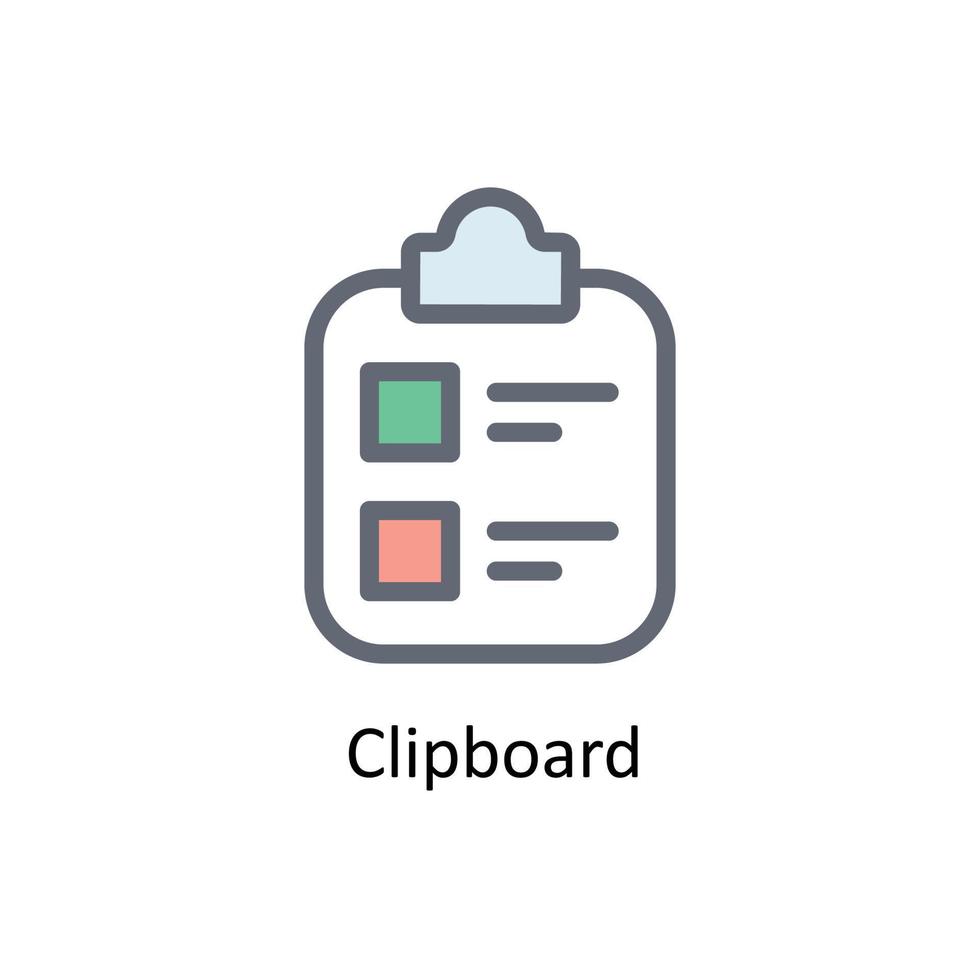 Clipboard Vector Fill outline  Icons. Simple stock illustration stock