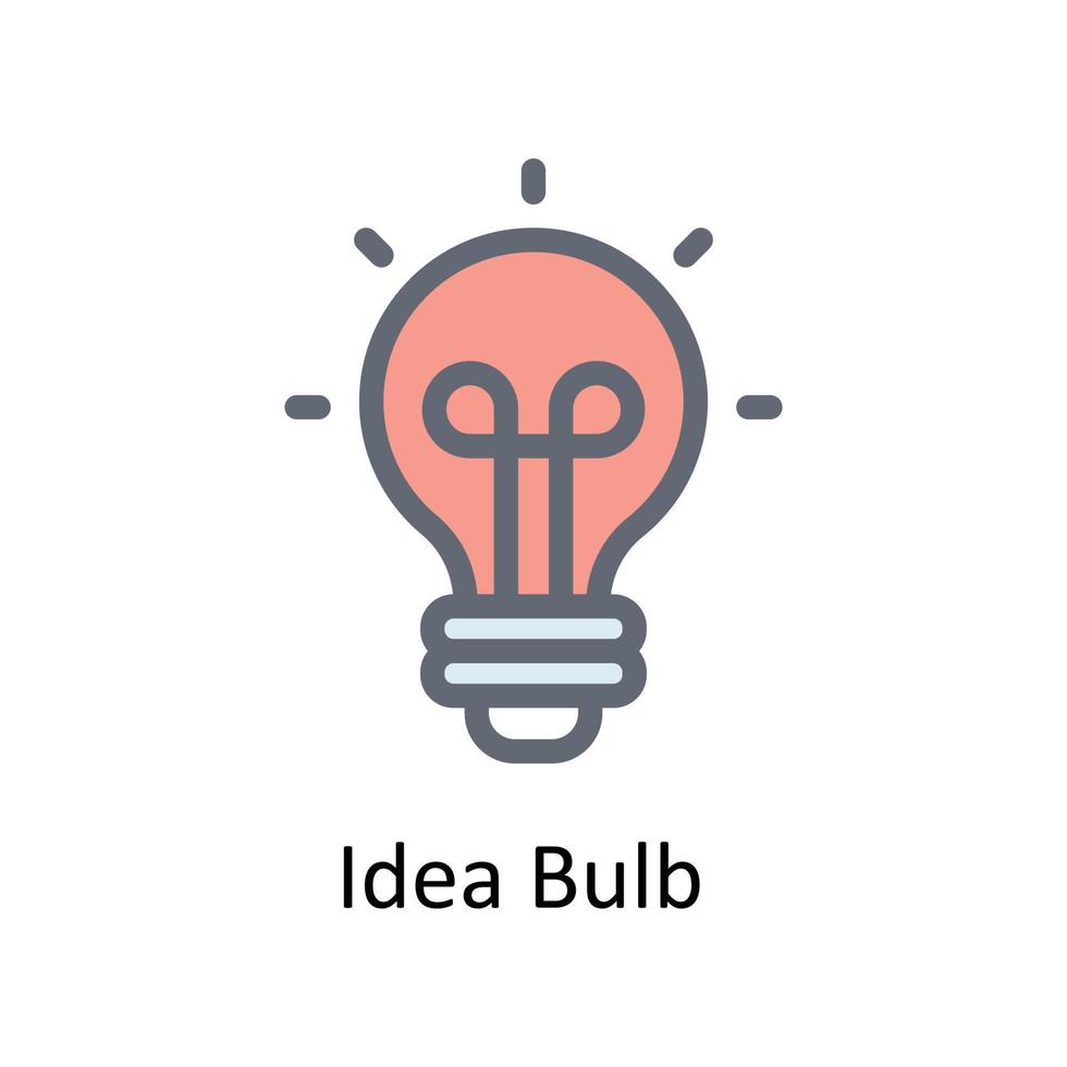 idea bulbo vector llenar contorno iconos sencillo valores ilustración valores