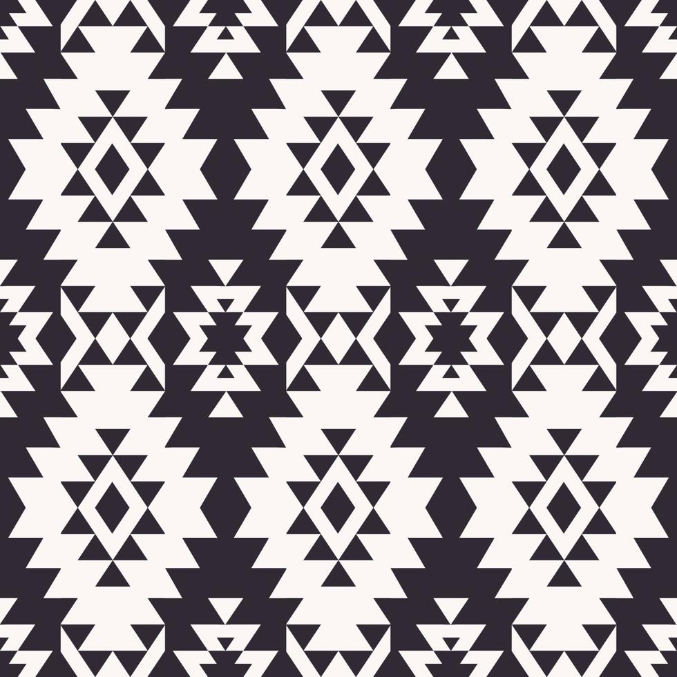 Navajo black-white pattern. Aztec Navajo geometric shape seamless pattern background. Ethnic southwest pattern use for fabric, textile, home interior decoration elements, upholstery, wrapping. vector
