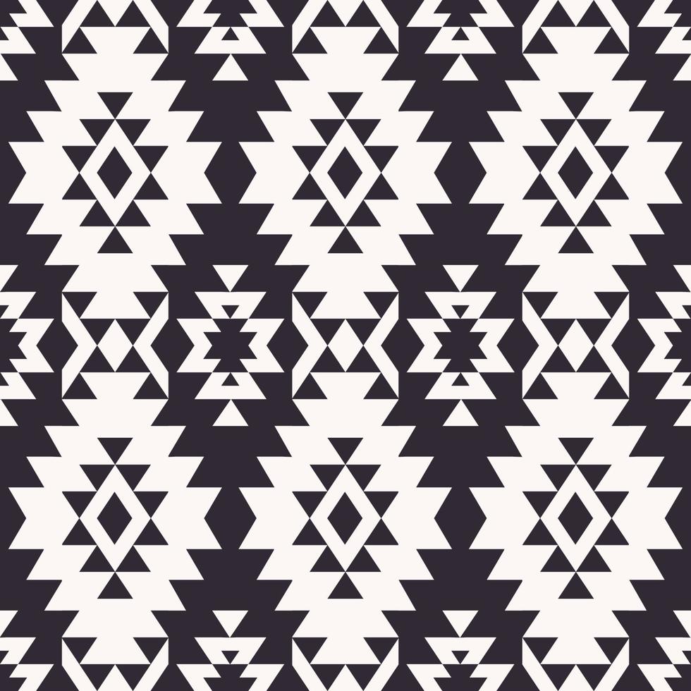 navajo blanco negro modelo. azteca navajo geométrico forma sin costura modelo antecedentes. étnico Sur oeste modelo utilizar para tela, textil, hogar interior decoración elementos, tapicería, envase. vector