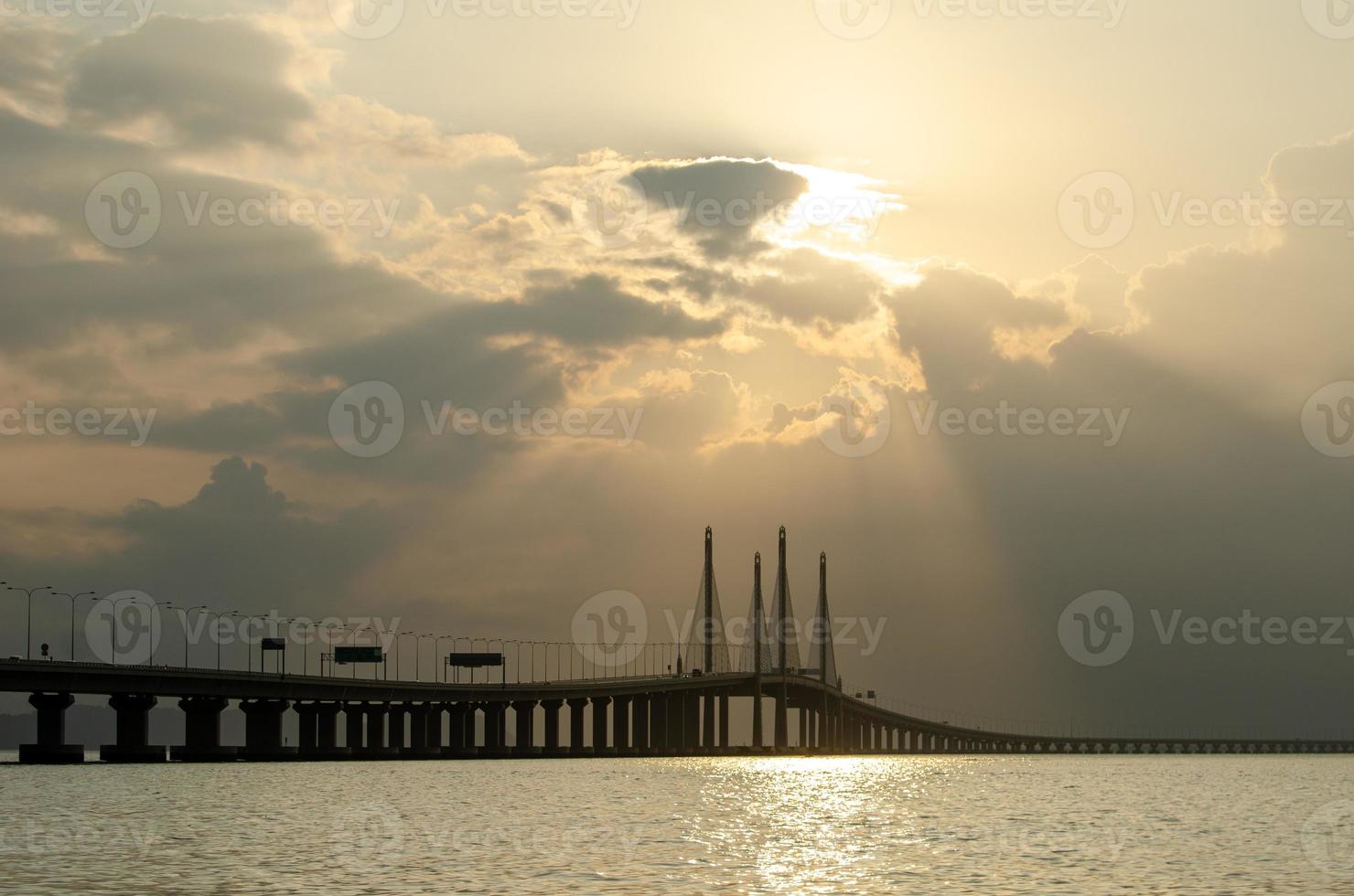 Penang bridge in morning photo