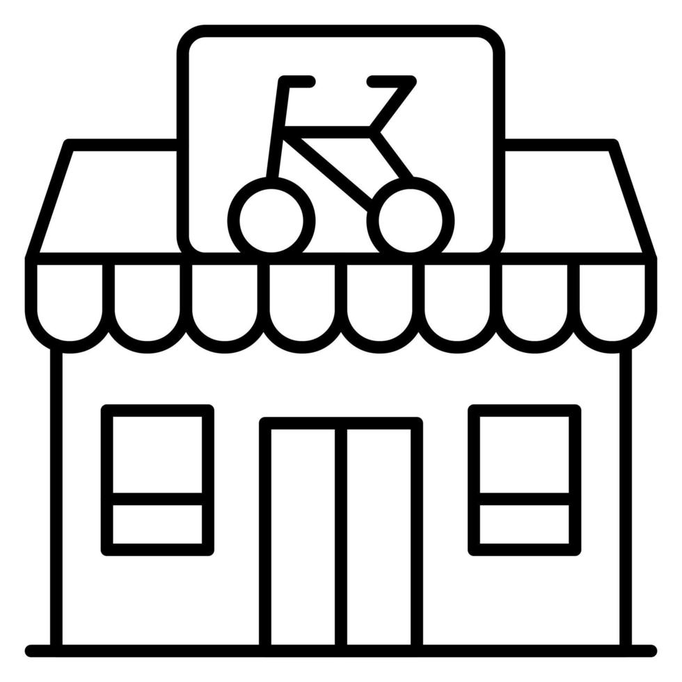 bicicleta tienda vector icono