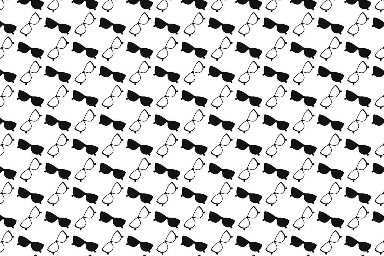 Seamless pattern of sunglasses in black and white color. Abstract background texture. Glasses day vector