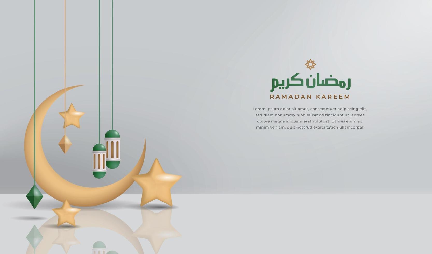 3d vector ramadan kareem simple and clean