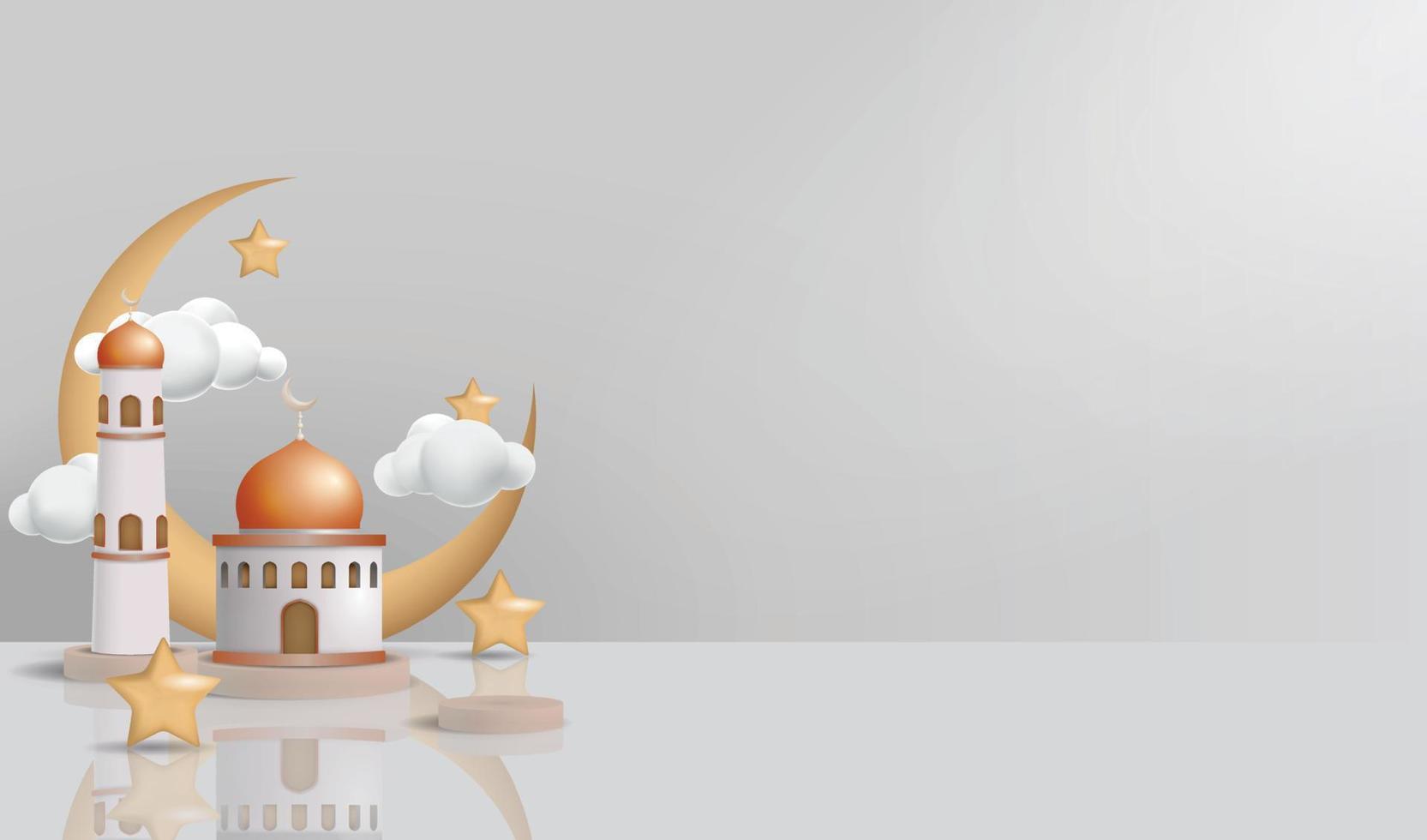 3d simple illustration background islamic vector