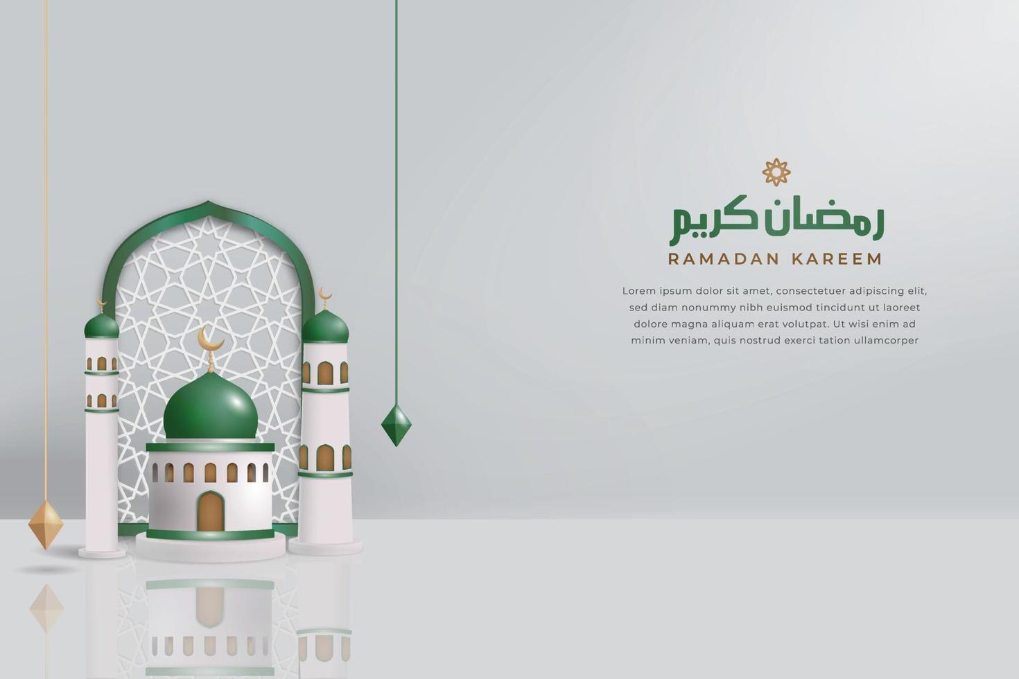 simple ramadan background 3d vector modern and clean