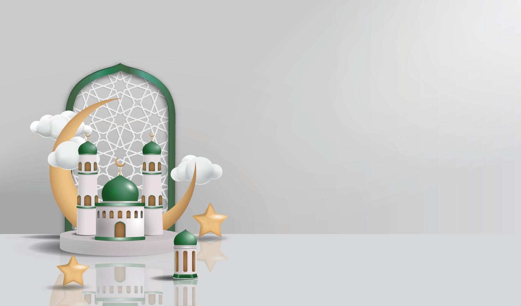 illustration islamic ramadan kareem background 3d ornament vector