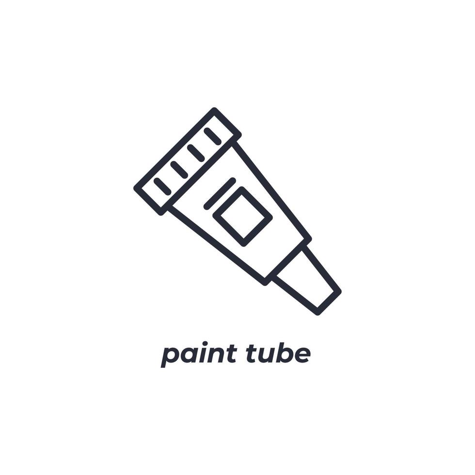 Vector sign paint tube symbol is isolated on a white background. icon color editable.