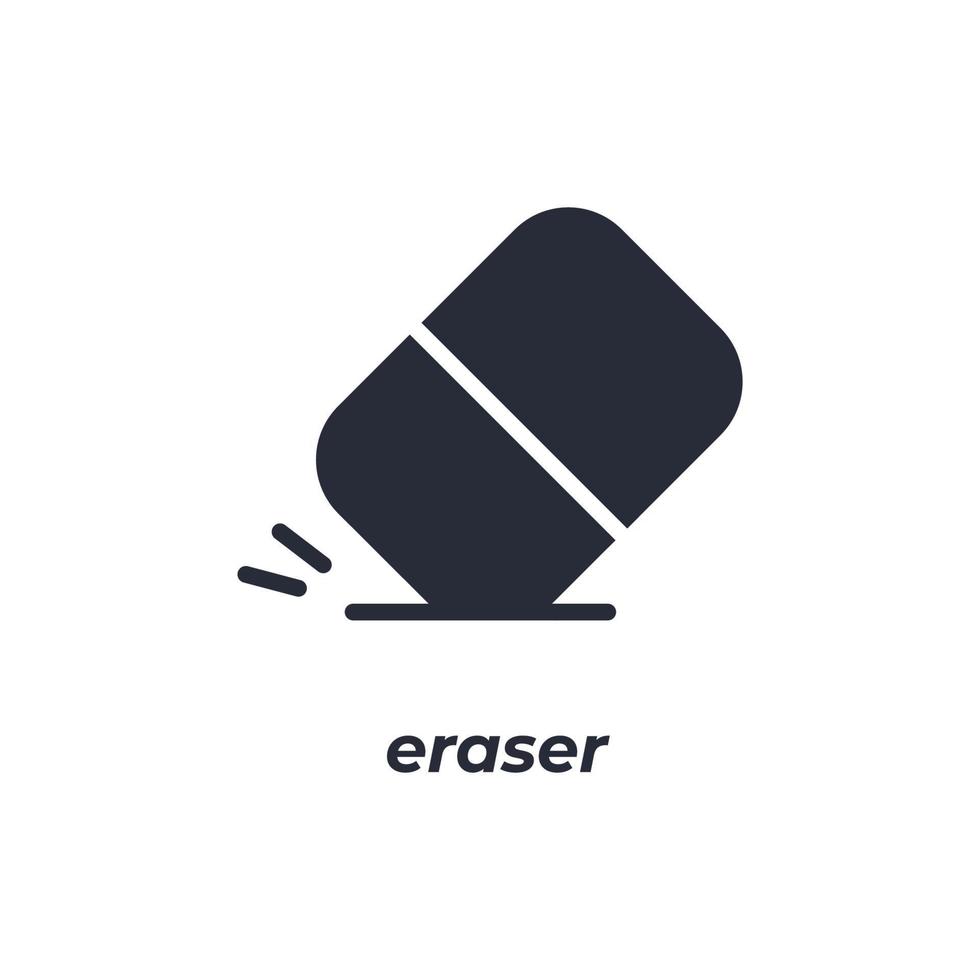 Vector sign eraser symbol is isolated on a white background. icon color editable.