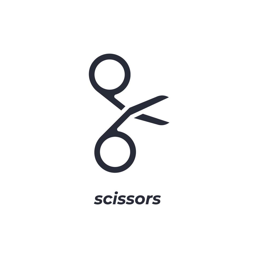 Vector sign scissors symbol is isolated on a white background. icon color editable.